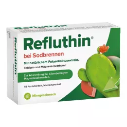 REFLUTHIN for halsbrann tyggetabletter mynte, 48 stk