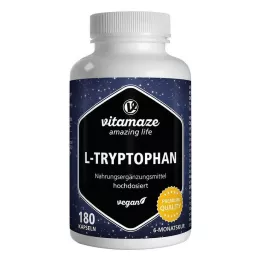 L-TRYPTOPHAN 500 mg høydose veganske kapsler, 180 stk