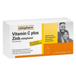VITAMIN C PLUS Zink-ratiopharm brusetabletter, 40 stk