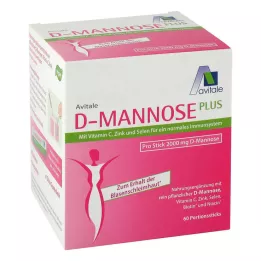 D-MANNOSE PLUS 2000 mg Pinner med vitaminer og mineraler, 60X2,47 g