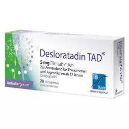 DESLORATADIN TAD 5 mg filmdrasjerte tabletter, 20 stk