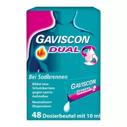 GAVISCON Dobbel 500mg/213mg/325mg Susp. i pose, 48X10 ml