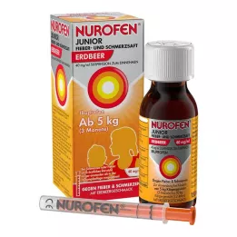 NUROFEN Junior feber og smerte sirup Jordbær 40 mg/ml, 150 ml