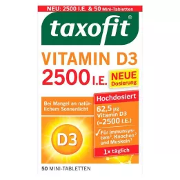TAXOFIT Vitamin D3 2500 I.E. tabletter, 50 stk