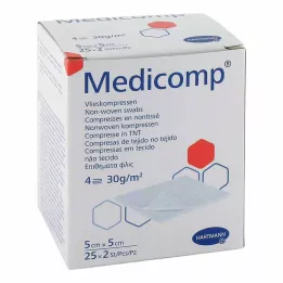 MEDICOMP Nonwoven komp. steril 5x5 cm 4-lags, 25X2 stk