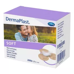 DERMAPLAST SOFT Spots gips rund 22 mm, 200 stk