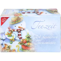 H&S Tee Advent Kalender Snømann Filter Bag, 24 stk