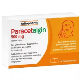 PARACETALGIN 500 mg filmdrasjerte tabletter, 20 stk