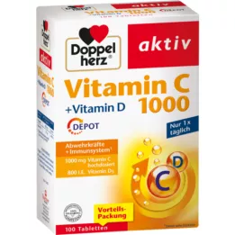 DOPPELHERZ Vitamin C 1000+vitamin D Depot Table., 100 stk