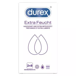 DUREX Ekstra fuktig kondom -dobbeltpakke, 2x8 stk