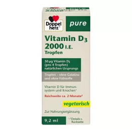 DOPPELHERZ Vitamin D3 2000 I.E. rene dråper, 9,2 ml