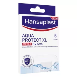 HANSAPLAST Aqua Protect sårbandasje steril 6x7 cm, 5 stk