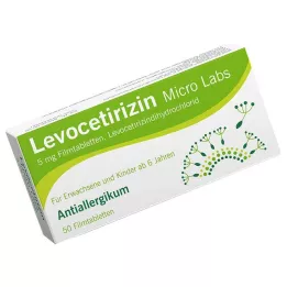 LEVOCETIRIZIN Micro Labs 5 mg filmdrasjerte tabletter, 50 stk