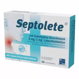 SEPTOLETE med eukalyptussmak 3mg/1mg Lut.-T., 16 stk