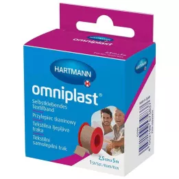 OMNIPLAST Fikseringsgips tekstiltråd 2,5 cm x 5 m OTC, 1 stk