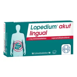 Lopedium akutt lingual 2 mg smeltetabletter, 10 stk