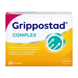 GRIPPOSTAD Kompleks ASS/Pseudoeph.500/30 mg appelsin, 10 stk