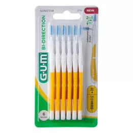 GUM Bi-Direction Interdentalb.1,4 mm gul, 6 stk