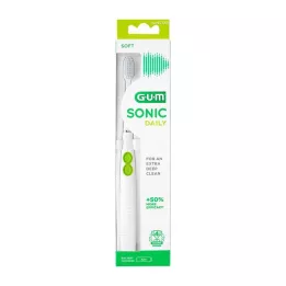 GUM SONIC DAILY Sonic tannbørste hvit, 1 stk