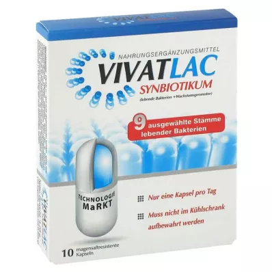 VIVATLAC SYNBIOTIKUM gastro-resistente kapsler, 10 stk