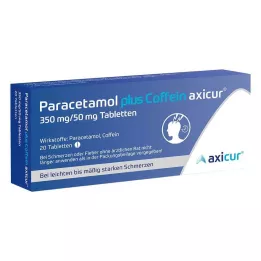 PARACETAMOL pluss koffein axicur 350 mg/50 mg tabell, 20 stk