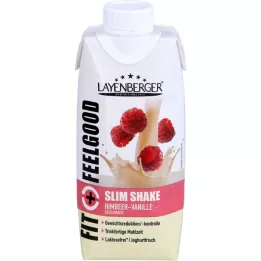 LAYENBERGER Fit+Feelgood Slim Shake bringebær-vanilje, 330 ml