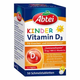 Abbey barnas vitamin D3 smeltetabletter, 50 stk