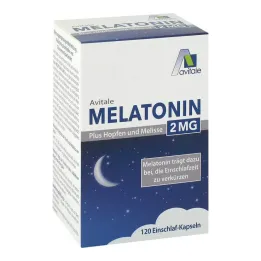 Melatonin 2 mg pluss humle og sitronmelisse kapsler, 120 stk