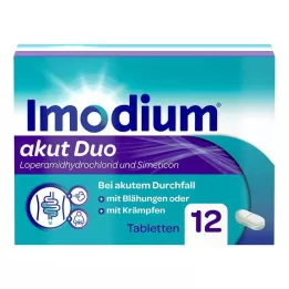 IMODIUM akutt Duo 2 mg/125 mg tabletter, 12 stk
