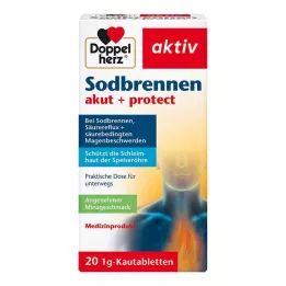 DOPPELHERZ Halsbrann akutt+beskytt tyggetabletter, 20 stk