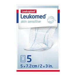 Leukomed® hudsensitiv 5x7,2 cm, 5 stk