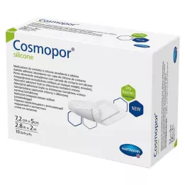 COSMOPOR silikon sårbandasje 5x7,2 cm, 10 stk