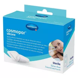 COSMOPOR silikon sårbandasje 5x7,2 cm, 5 stk