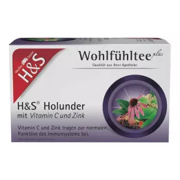 H&amp;S Hyllebær med C-vitamin og sinkfilterposer, 20X2,5 g