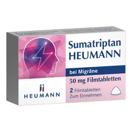 Sumatriptan Heumann mot migrene 50 mg filmdrasjerte tabletter, 2 stk