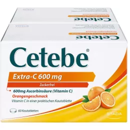 CETEBE Extra-C 600 mg tyggetabletter, 120 stk