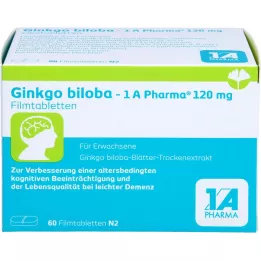 GINKGO BILOBA-1A Pharma 120 mg filmdrasjerte tabletter, 60 stk