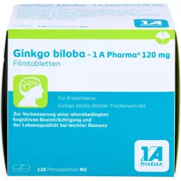 GINKGO BILOBA-1A Pharma 120 mg filmdrasjerte tabletter, 120 stk