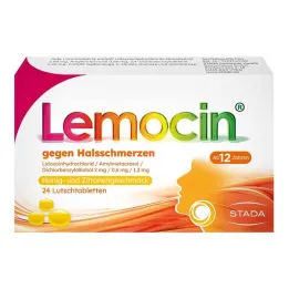 Lemocin® for sår hals honning og sitronsmak, 24 stk