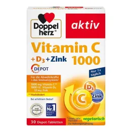 Doppelherz Vitamin C 1000 + D3 + Zinc Depot tabletter, 30 stk