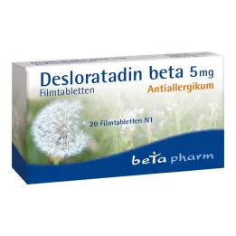 Desloratadine beta 5 mg filmdrasjerte tabletter, 20 stk
