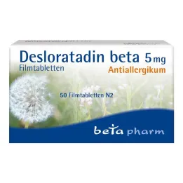 Desloratadine beta 5 mg filmdrasjerte tabletter, 50 stk