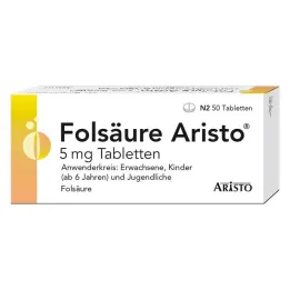 Folsyre Aristo 5 mg tabletter, 50 stk