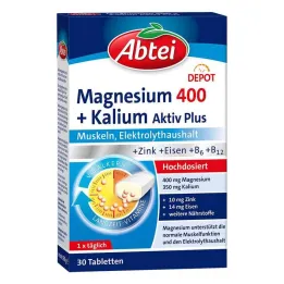 Abbey Magnesium 400 + Kaliumtabletter, 30 stk