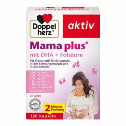 DOPPELHERZ Mama plus med DHA+ folsyrekapsler, 120 stk