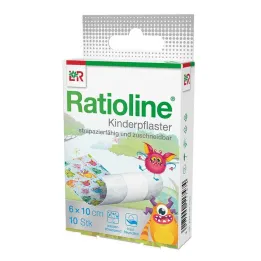 Ratioline barneplaster kan kuttes til størrelse 6 cmx1 m, 10 stk