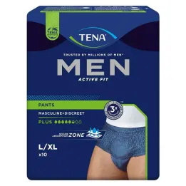 TENA® MEN ACTIVE FIT Pluss bukser blå L/XL for inkontinens, 10 stk