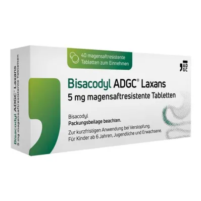 Bisacodyl ADGC® Laxans 5 mg gastro-resistente tabletter, 40 stk Bisacodyl ADGC® Laxans 5 mg gastro-resistente tabletter, 40 stk