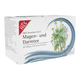 H&amp;S® tefilterposer for mage og tarm, 20X2,0 g
