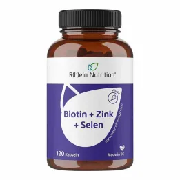 Biotin + sink + selen for hudhår & Neglekapsler, 120 stk